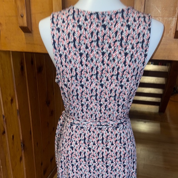 LOFT size small Pink and navy  Patterned tie Dress S 4/6 - Picture 8 of 13